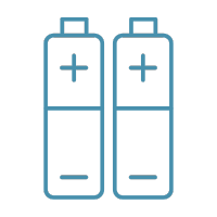 A graphic of two batteries.